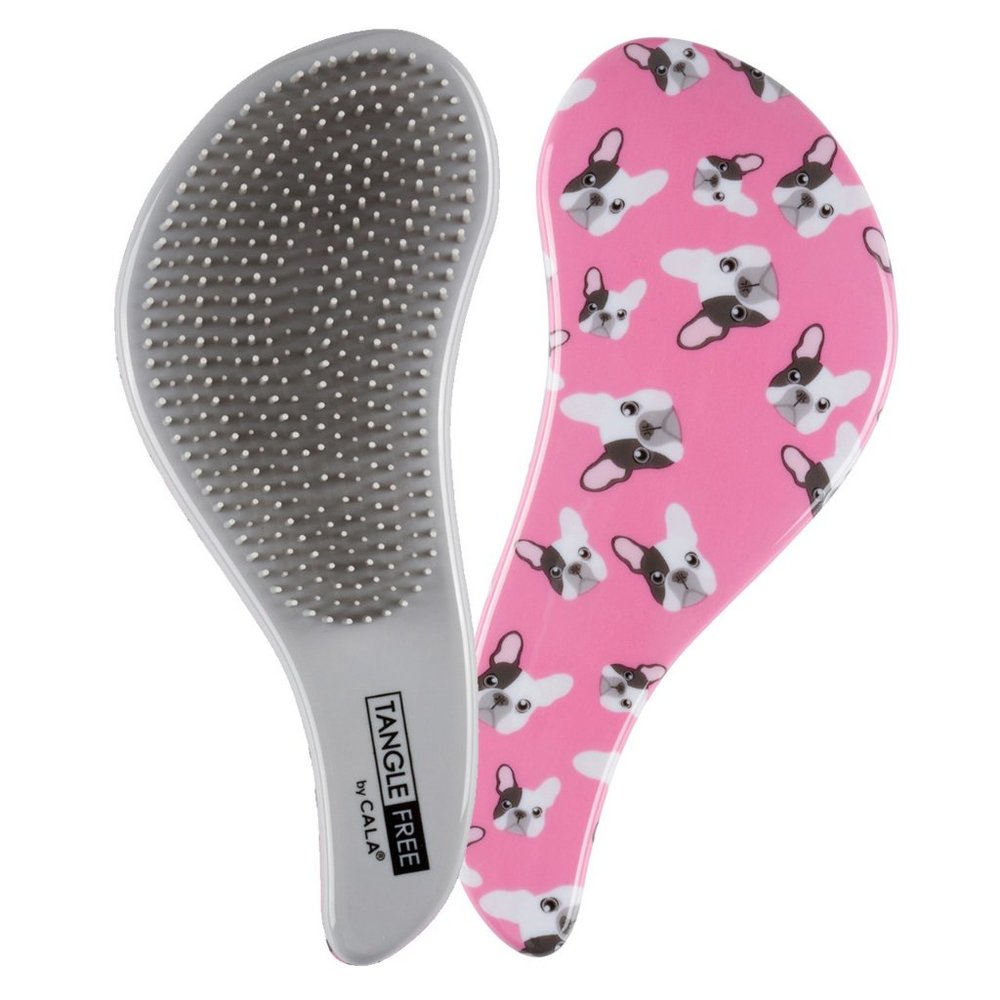 Tangle Free Hair Brush (Frenchie Dog Themed) - New In Box